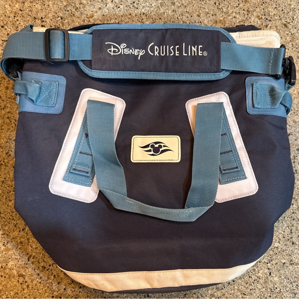 Disney Cruise Line Tote Bag Navy Roll Top Travel Bag Buckle Strap Nautical DCL